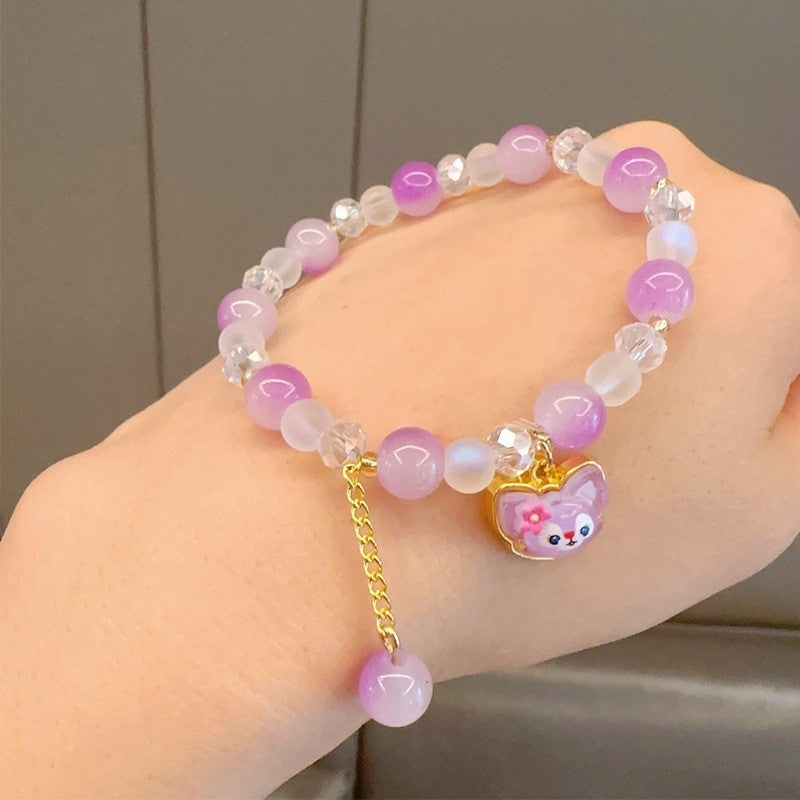Playful bracelet with colorful glass beads and pendant Bowlift