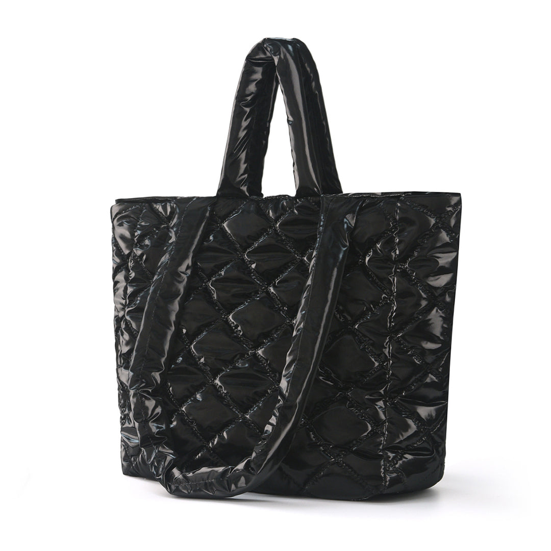 Padded Tote Bag in Modern Check Design Bowlift