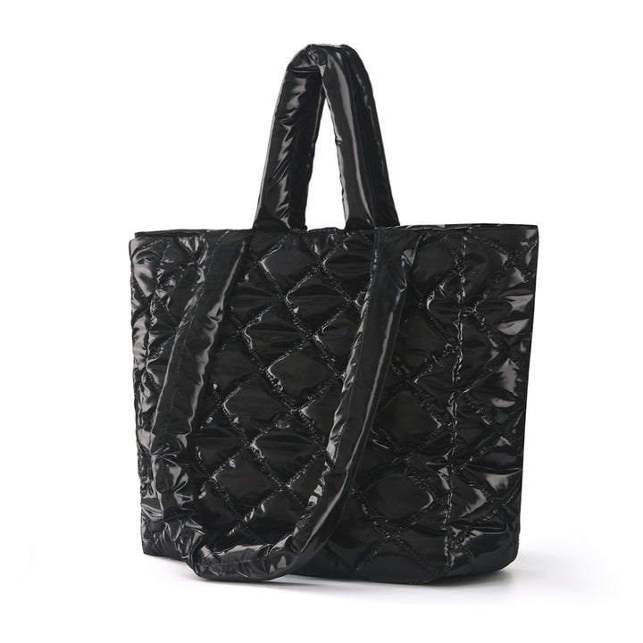 Padded Tote Bag in Modern Check Design Bowlift