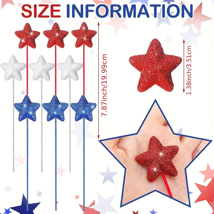 Unisex nan glittering star stick decorative plug with bows and stick made of wood Bowlift