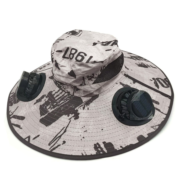 Sunscreen hat with dual USB fans, breathable mesh and adjustable chin strap Bowlift