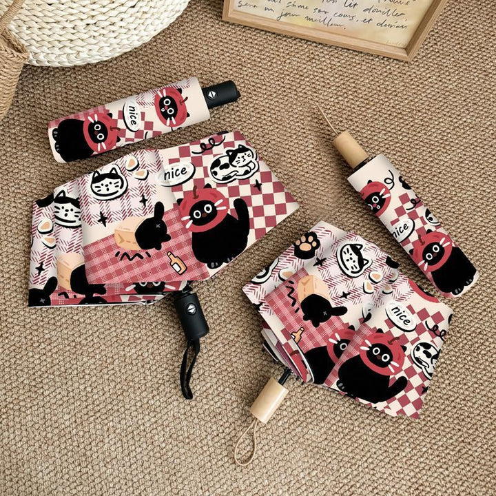 Ladies Foldable Umbrella with Cute Animal Motifs Bowlift