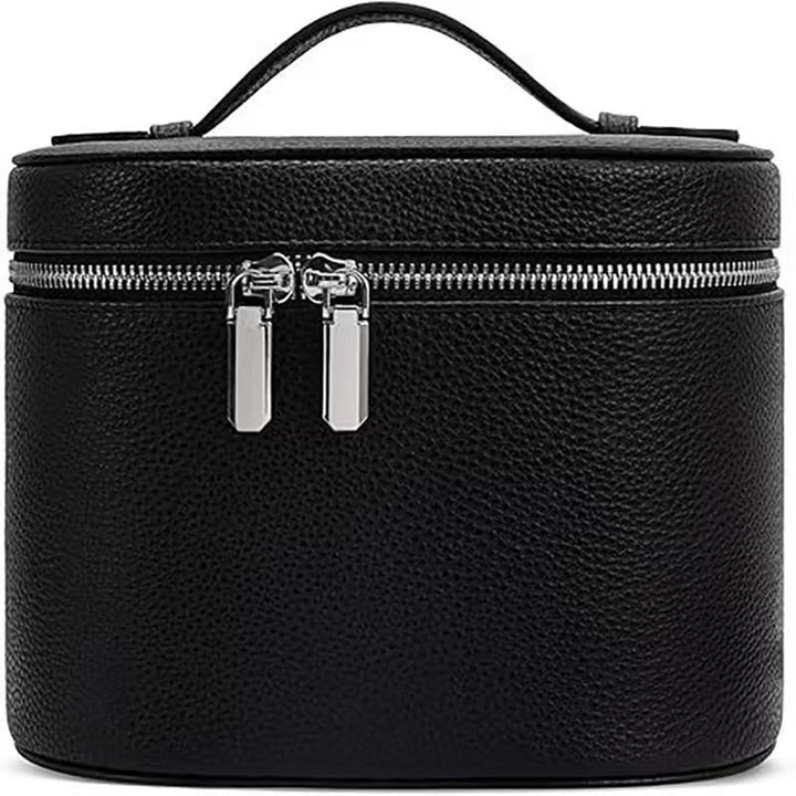 Cosmetic bag with practical carrying handle and double zipper Bowlift
