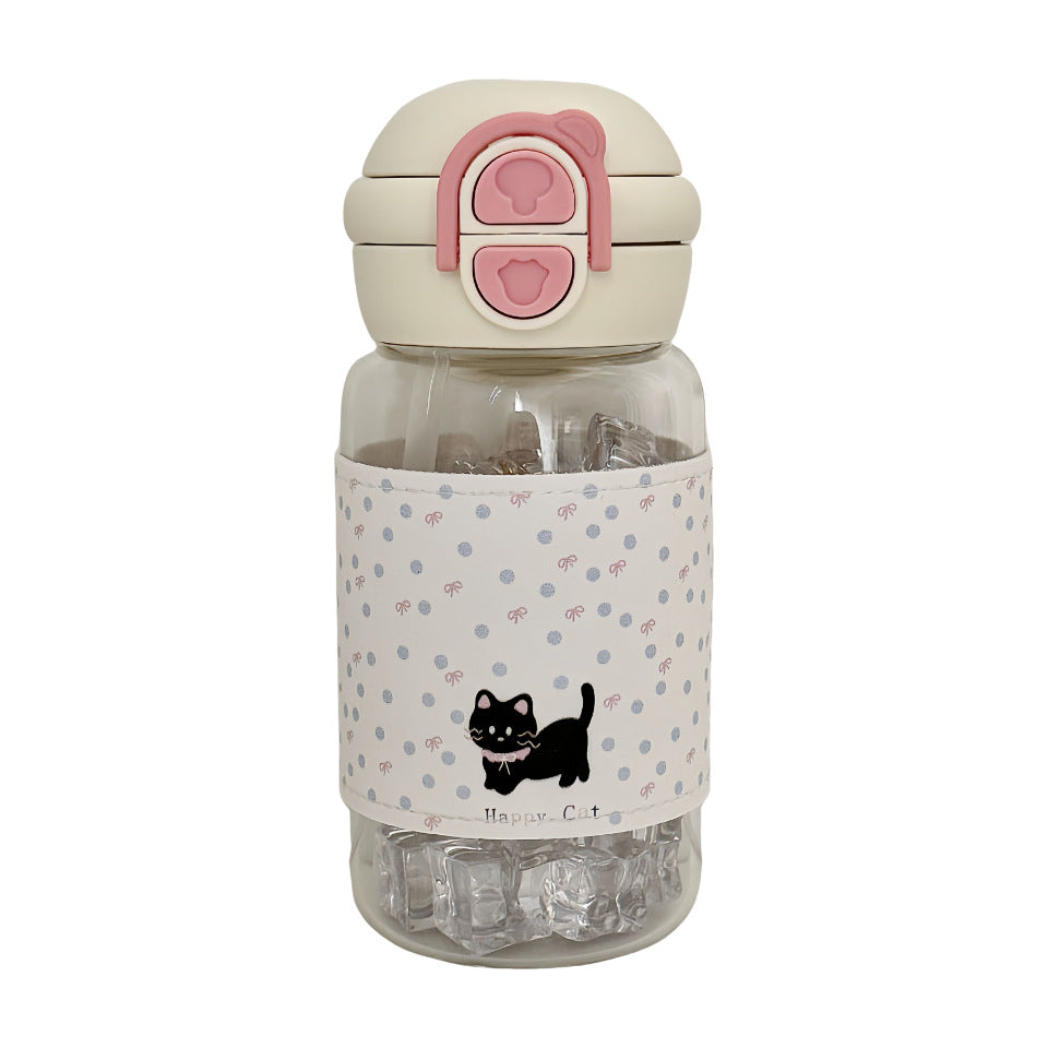 Women's water bottle with creative design and integrated straw Bowlift