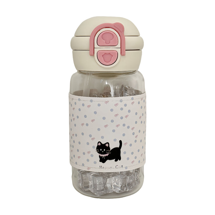 Women's water bottle with creative design and integrated straw Bowlift