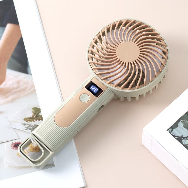 Ladies Portable Hand Fan with Digital Speed Display Bowlift