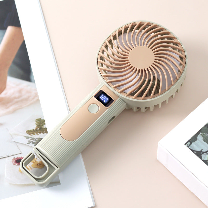 Ladies portable handheld fan with LCD display Bowlift