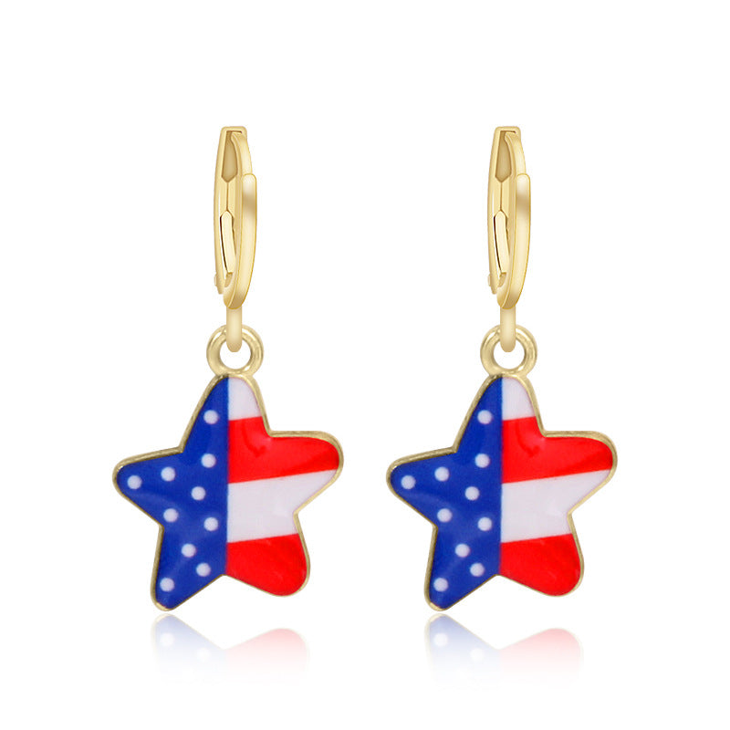 Women's long multi-layer star drop earrings with crystal embellishments and rhodium-plated alloy Bowlift