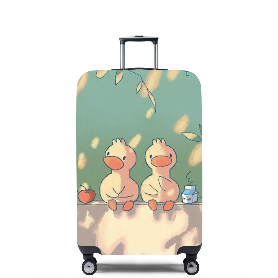 Unisex Hard Shell Suitcase with Creative Travel Motif Bowlift