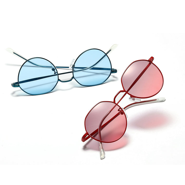 Women's round glasses with delicate metal frame Bowlift
