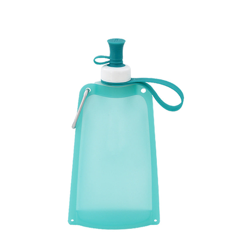 Collapsible Silicone Travel Water Bottle with Carabiner Bite Valve Bowlift