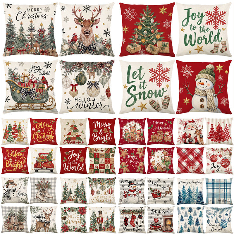 Pastel Christmas Throw Pillow Cover Set Decorative Cushion Covers