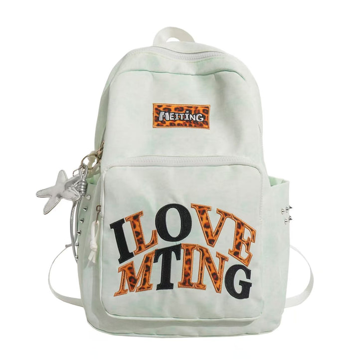 Trendy Graphic Embroidered Backpack Bowlift