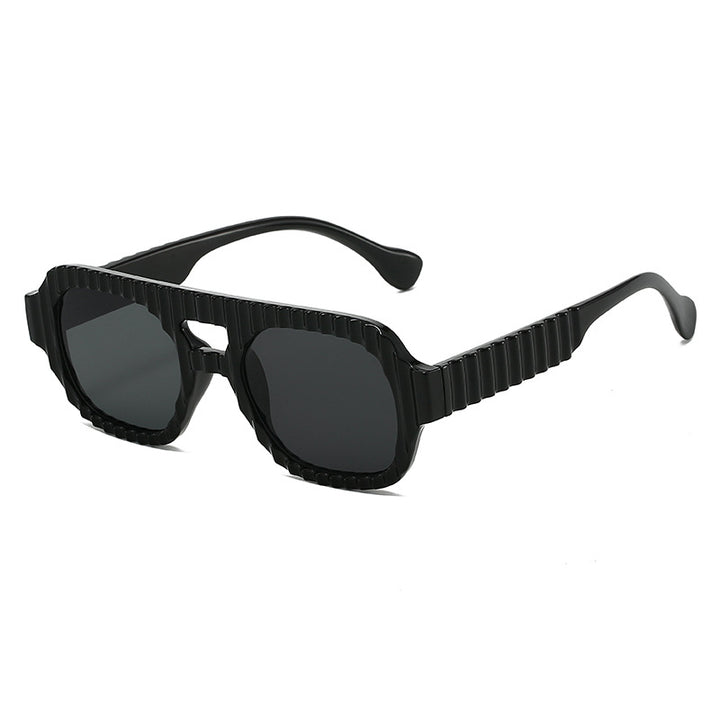Ladies fashionable sunglasses in futuristic design with textured frame Bowlift