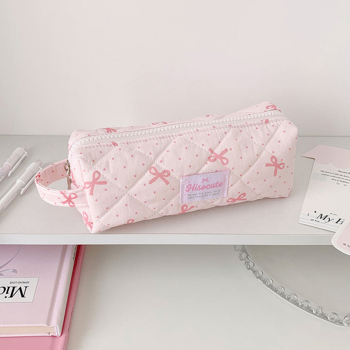 Quilted Pencil Case with Zipper Bowlift