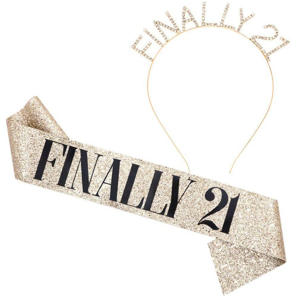 Women's Glittering Hairband with Inscription Bowlift