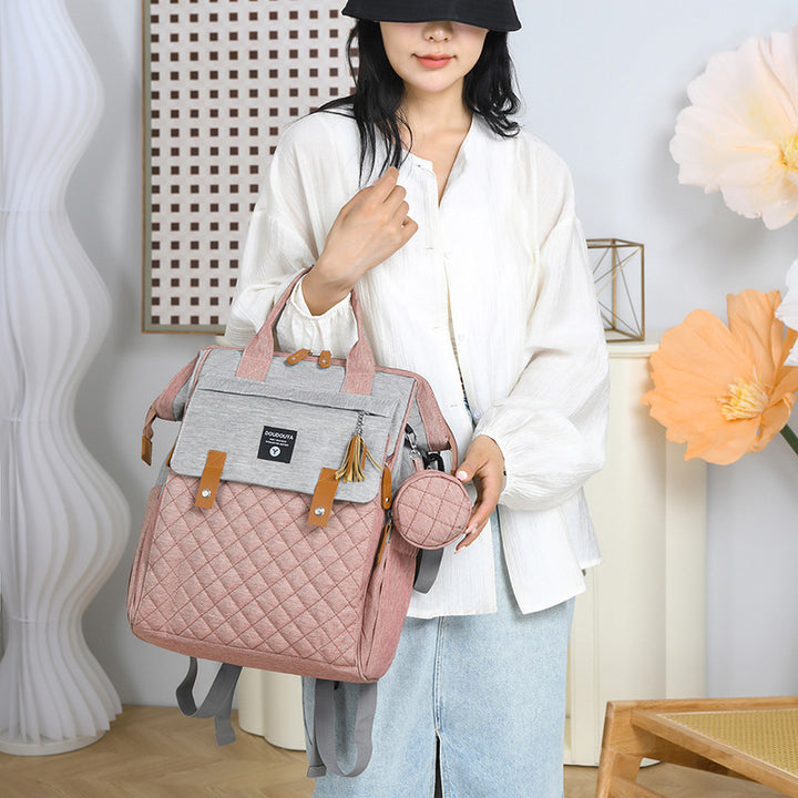 Multifunctional Quilted Diaper Backpack Bowlift