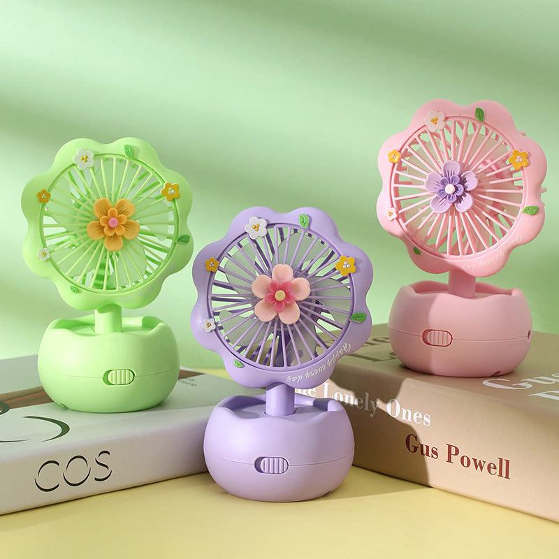 Women portable flower design mini fan Bowlift