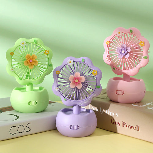 Women portable flower design mini fan Bowlift