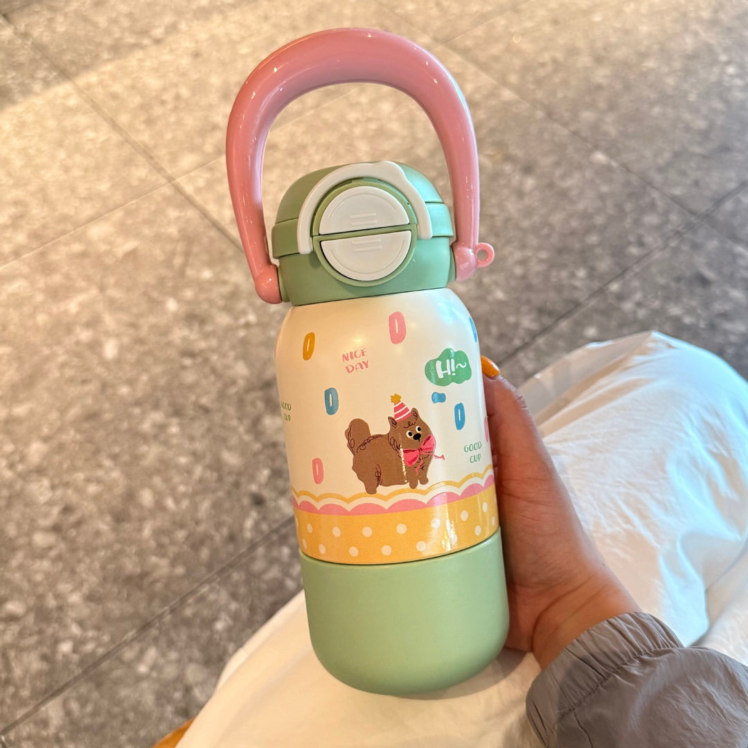 Women's water bottle with interactive animal design Bowlift