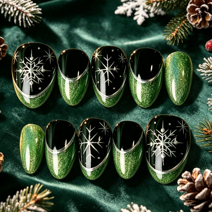 High-quality artificial nails in winter design Bowlift