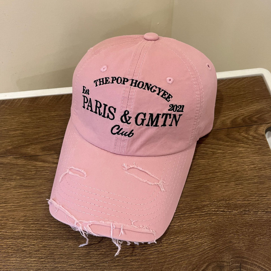 Men's Distressed Cotton Twill Baseball Cap Bowlift