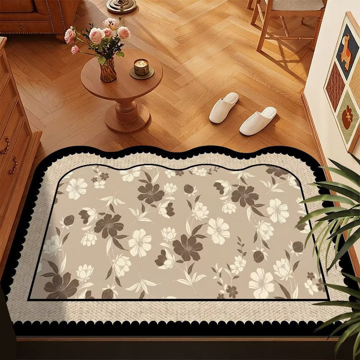 Floral Border Area Rug