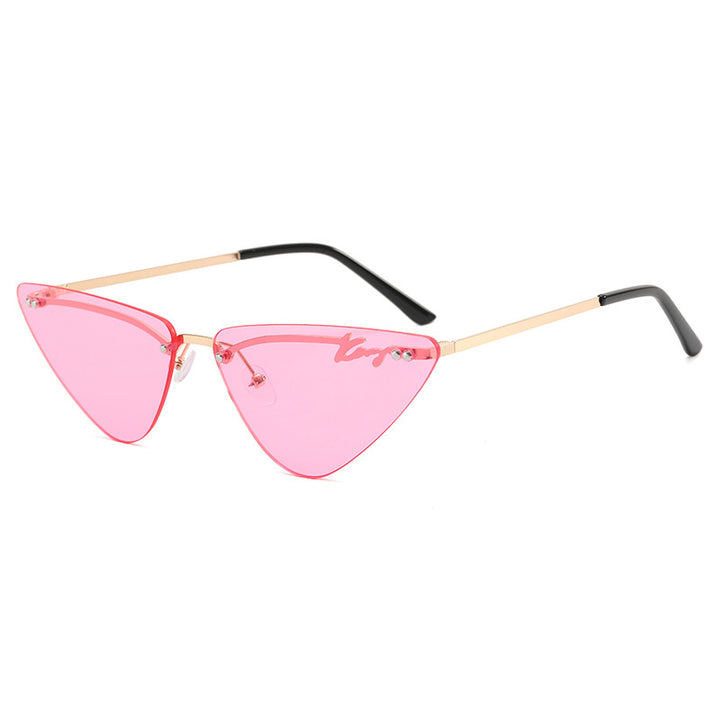Ladies Trendy Cat-Eye Sunglasses with Feminine Frame Bowlift