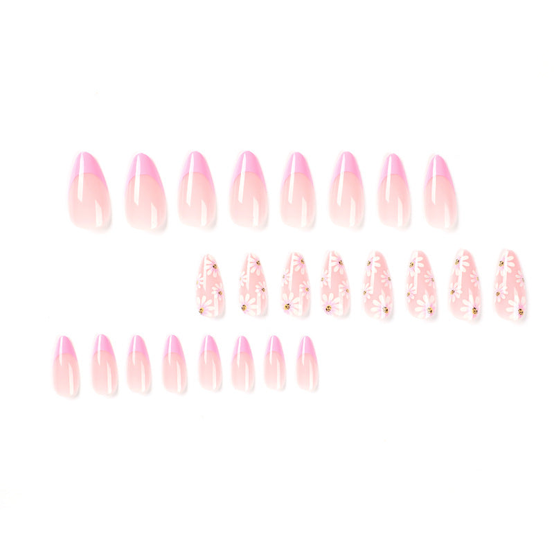 Artful Nail Extensions with Floral Design Bowlift