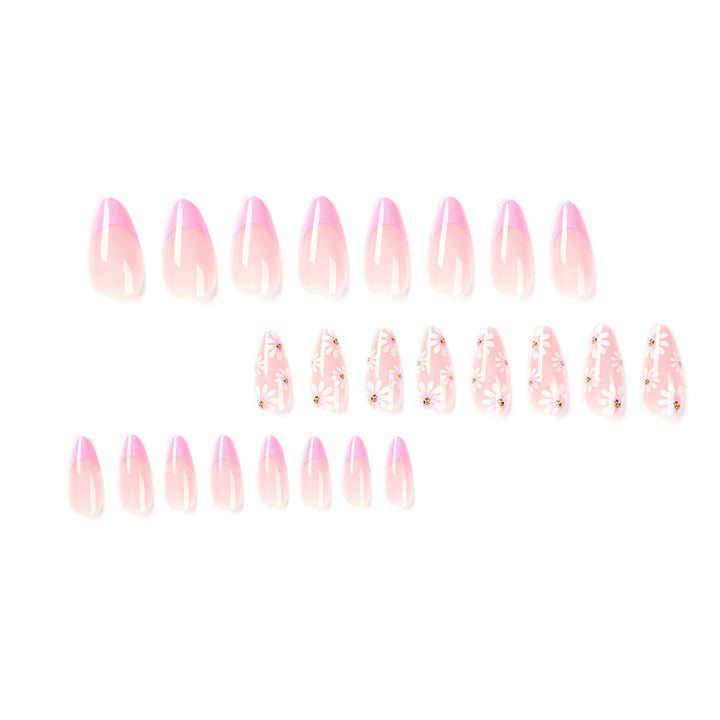 Artful Nail Extensions with Floral Design Bowlift