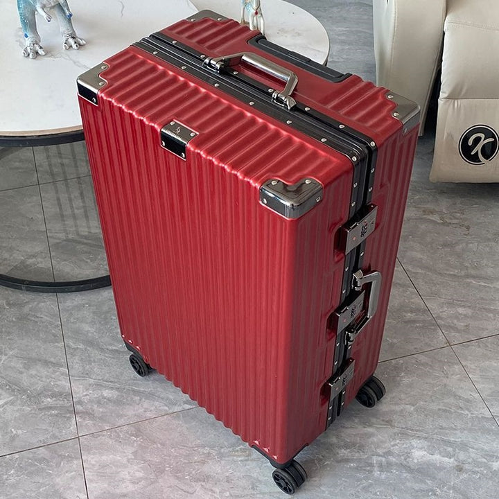 Hard-shell suitcase with integrated combination lock and silent wheels Bowlift
