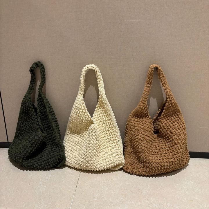 Hand-knotted everyday bag with structured surface Bowlift
