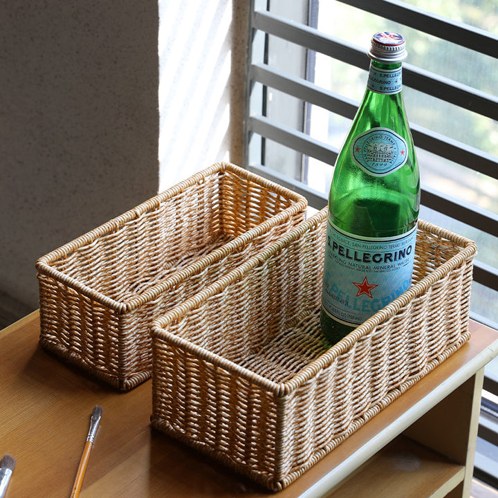 Rectangular Woven Organizer Basket Bowlift