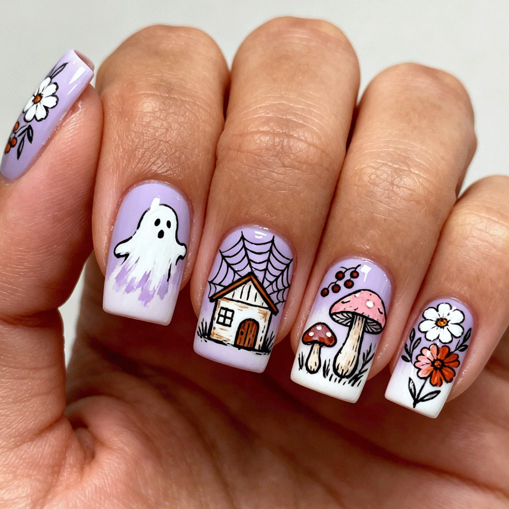 Artificial artificial nails with autumn patterns Bowlift