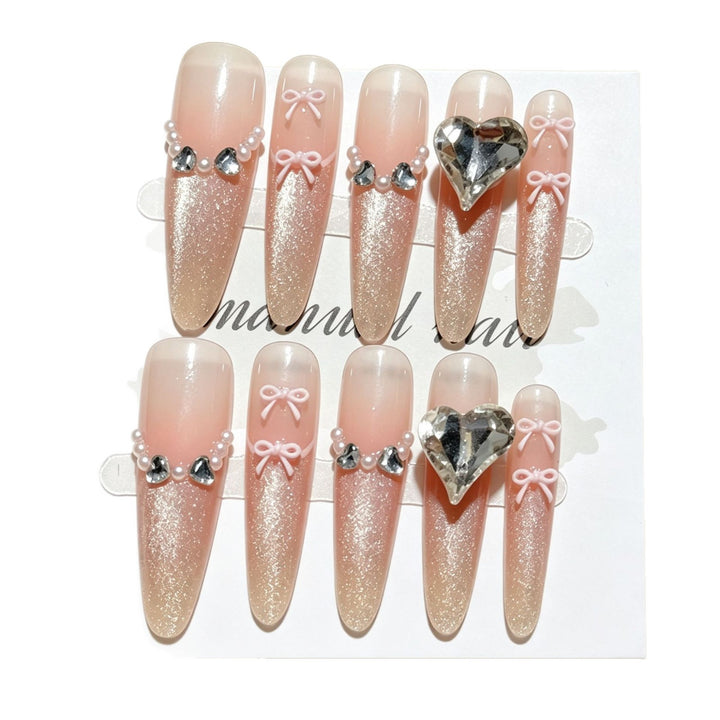 Decorative Rhinestone Nail Art Tips Bowlift