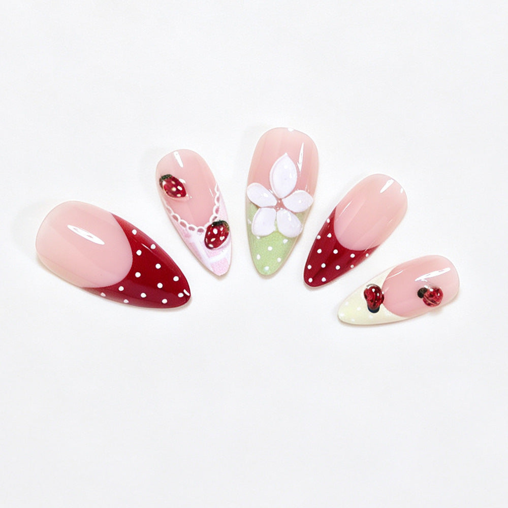Creative Floral Themed Press-On Nail Art Kit Bowlift