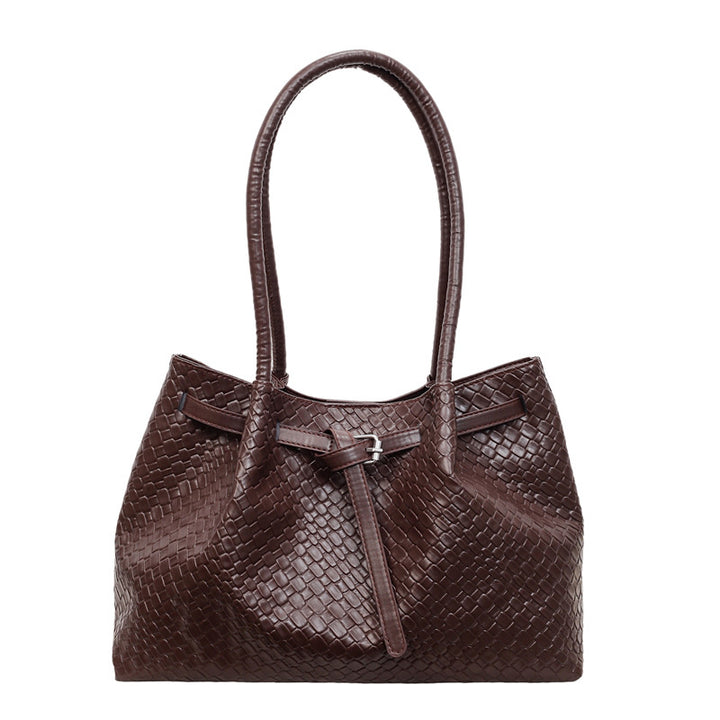 WoTextured Leather Tote Bag Bowlift