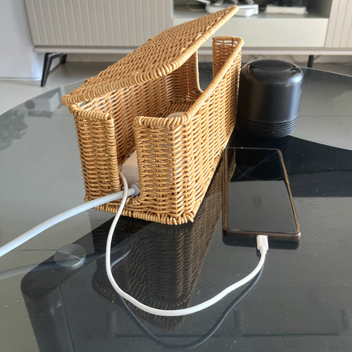Woven Charging Organizer Basket Bowlift