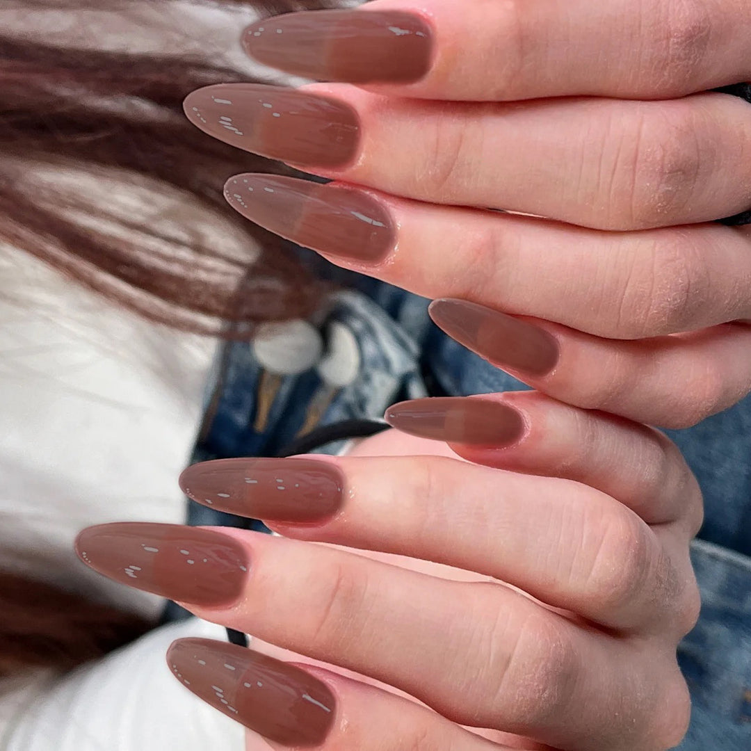 Natural Finish Press-On Nail Set Bowlift