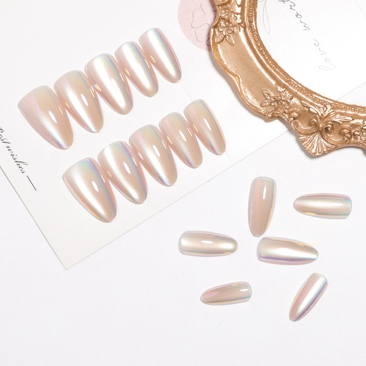 Iridescent Glossy Press-On Nail Set Bowlift