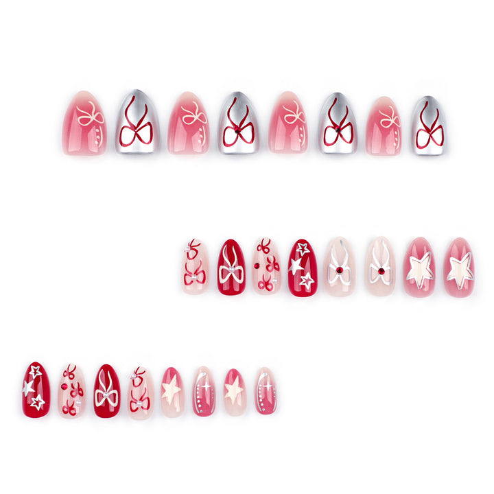 Artistic Nail Extensions with Festive Design Bowlift