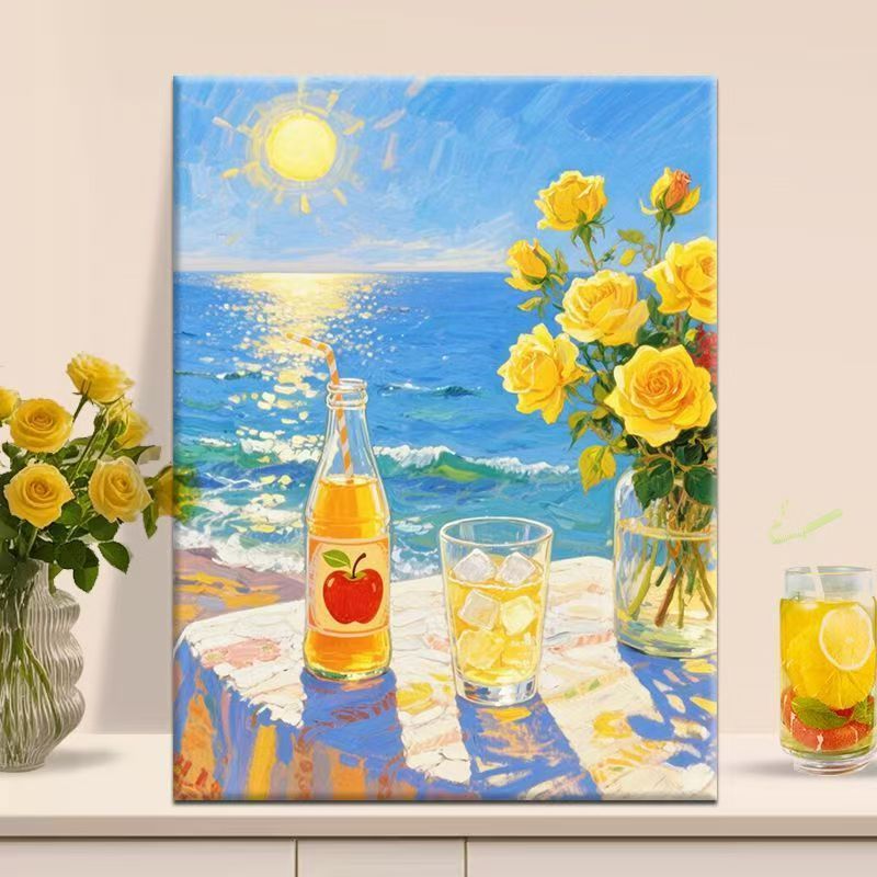 Vibrant Beach-Themed Canvas Art Bowlift