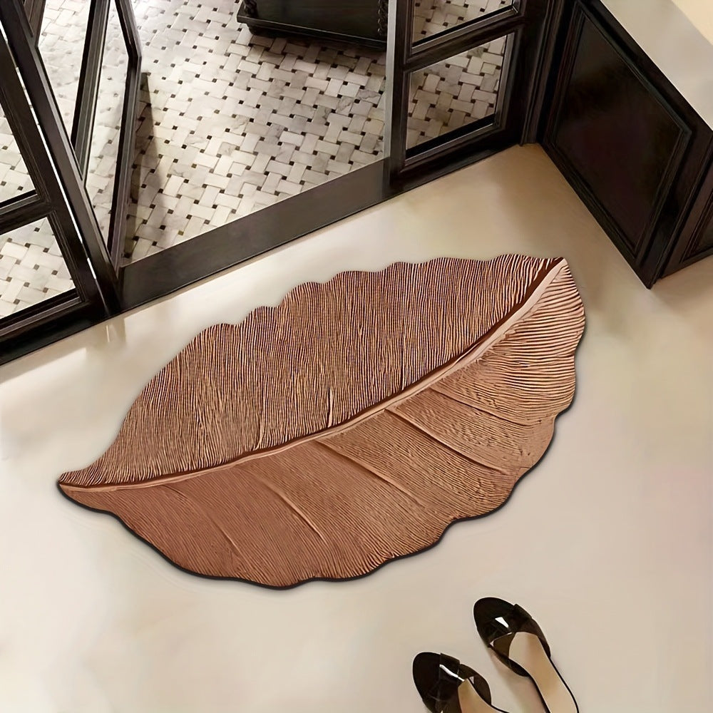 Leaf-Shaped Decorative Bath Mat