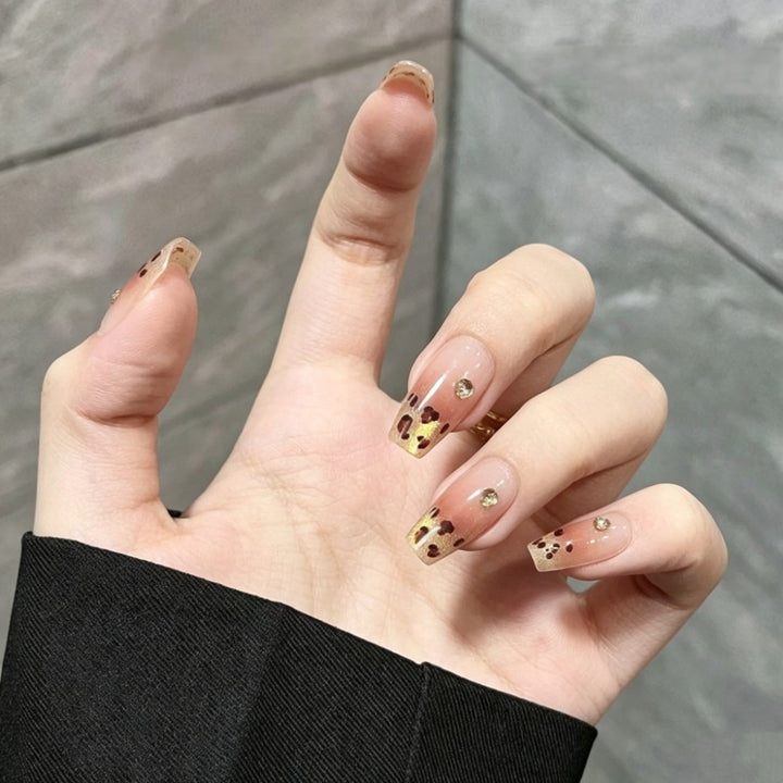 Artistic Ombre Press-On Nail Set with Glitter Accents Bowlift