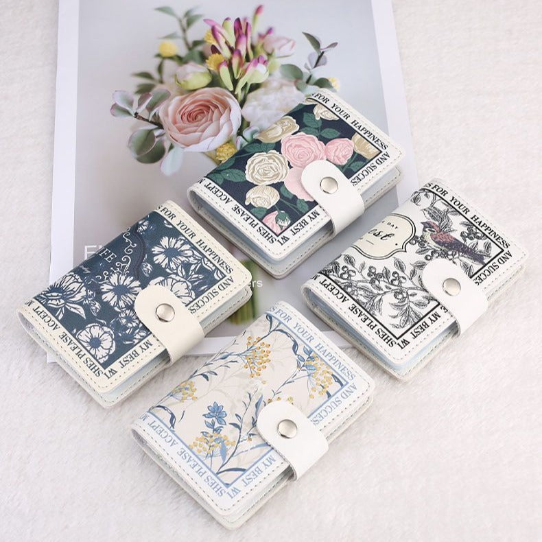 Elegant Rose Print Wallet Bowlift