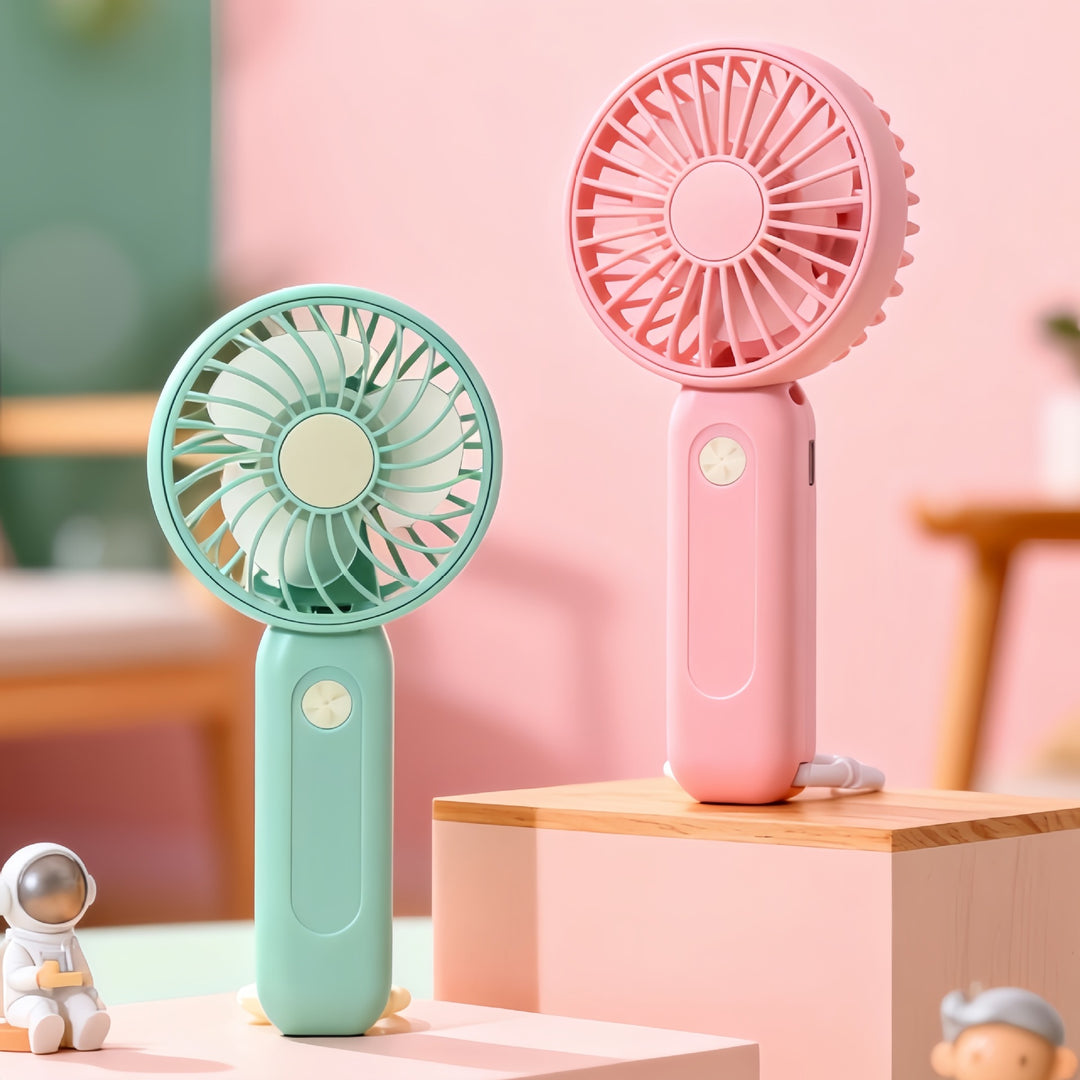 Women Portable Mini Handheld Fan with Powerful Battery and USB Charging Function Bowlift