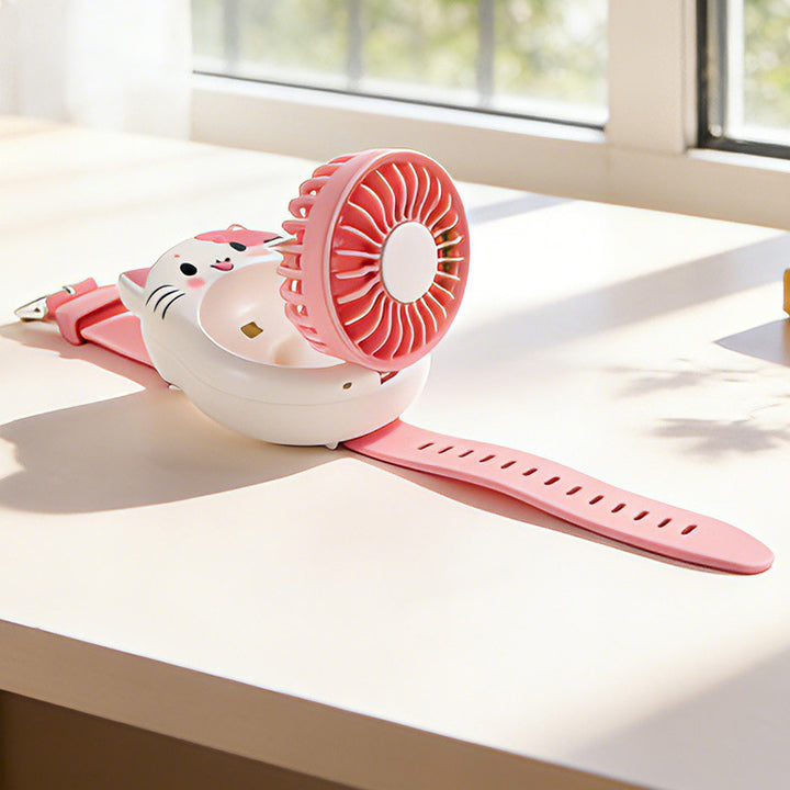 Unisex Portable Hand Fan in Cute Cat Design Bowlift