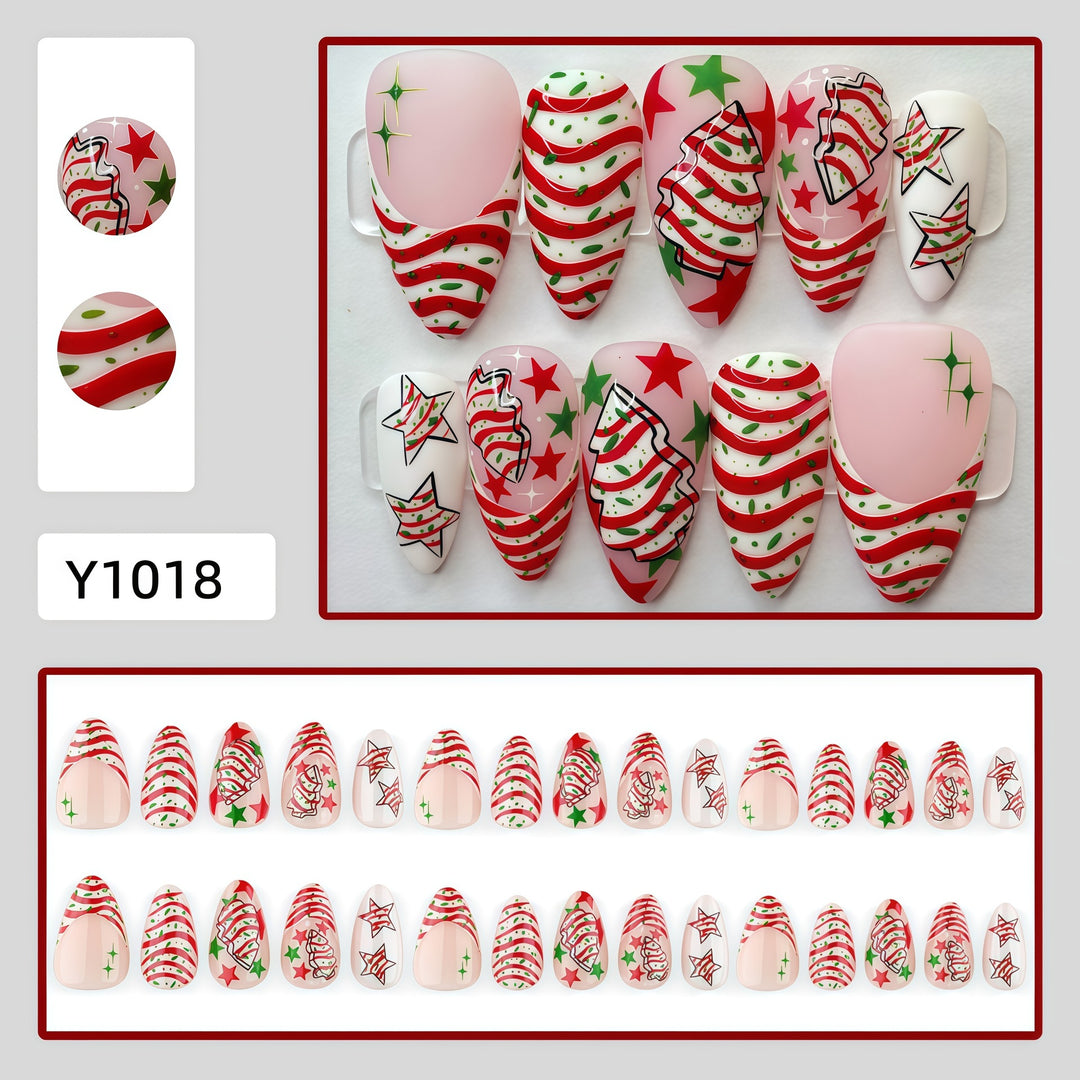 Festive artificial nails with Christmas motifs Bowlift