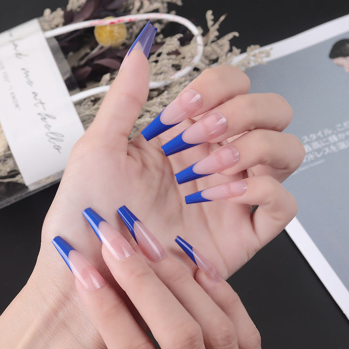 Elegant Stiletto Press-On Nail Set with Two-Tone Design Bowlift