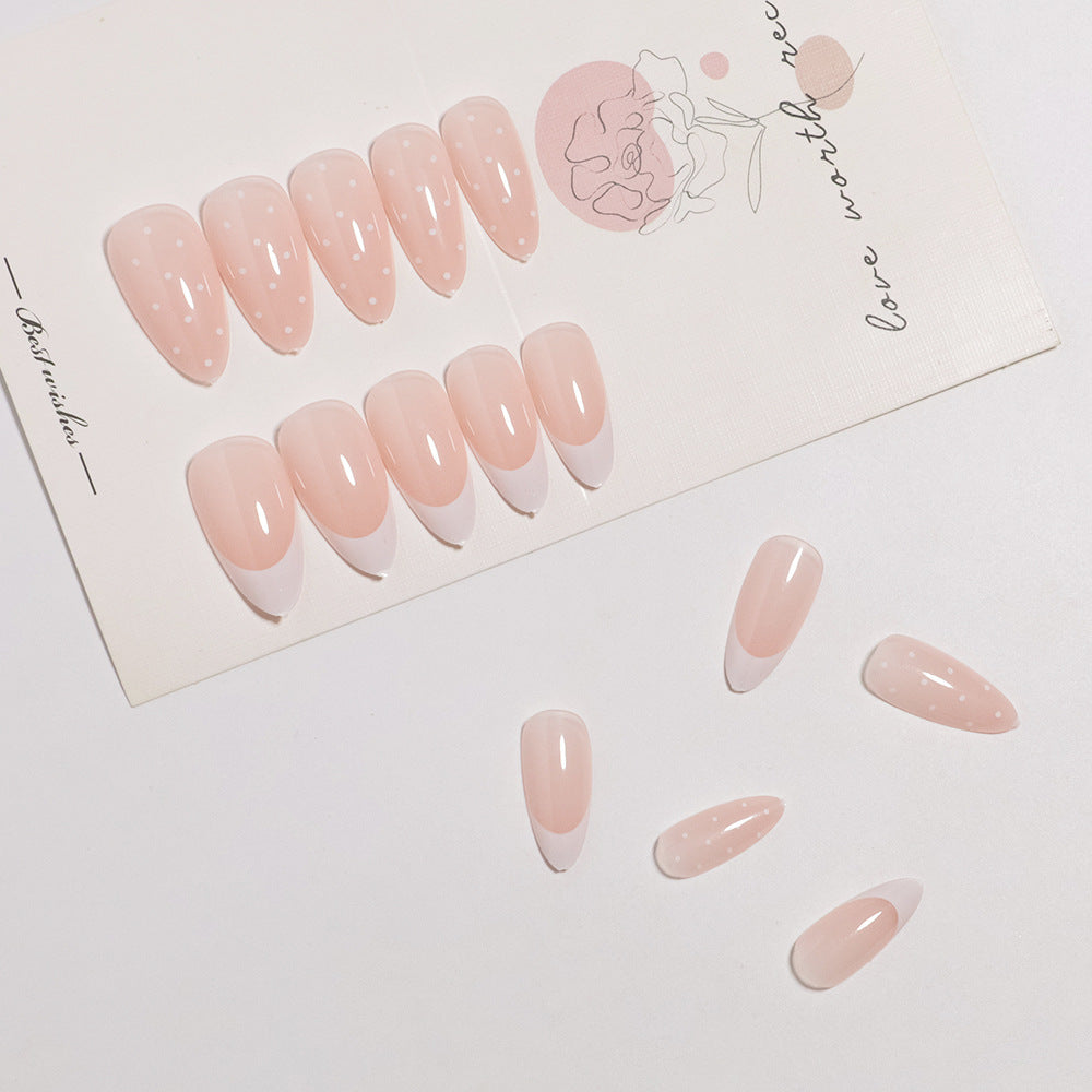 Artistic French Tip Press-On Nail Set Bowlift